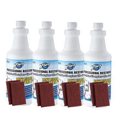 Imagem de Megabrite - ZAP! Restaurador profissional de azulejos e argamassas | Limpa e restaura superfícies de porcelana, fibra de vidro, azulejo e argamassa | Removedor de ferrugem e água dura | pias