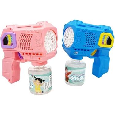 Imagem de Pistola de Bolhas de Sabão Automática, Rosa e Azul, com Luzes LED, 14,5 x 15 cm (Azul)