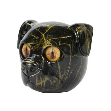 Imagem de OYL Marble Pattern Resin Dog Statue, Cute Cartoon Collectible Figurine Modern Desk Ornament, Craft Decor for Home Office Shelf Gift