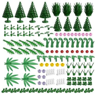 Imagem de 144 PCS Plants and Trees Building Bricks Set, Garden Plants Flowers Bushes Trees Leaves Jungle Forest Park Decor Compatible with Lego Parts and Major Brands