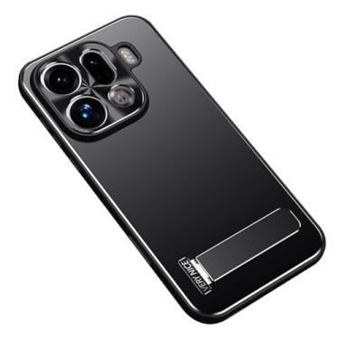 Imagem de HAOMRIYL Capa à prova de choque para Oppo Find X9/X9pro, capa de proteção de lente de metal com tudo incluído, suporte ajustável, capa rígida ultrafina, preta, X9Pro