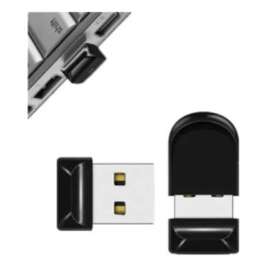 Imagem de Mini Pen Drive USB, 8GB, Preto, com Case Protetor, Compatível com Carro e Caixa de Som