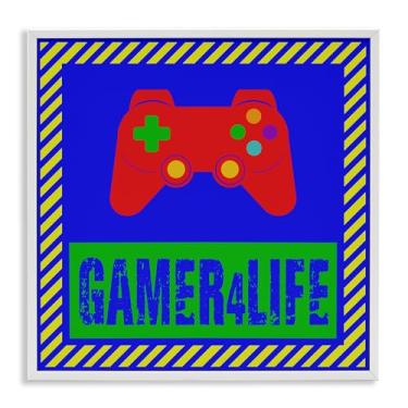 Imagem de Stupell Industries Arte giclée emoldurada cinza Gamer 4, design por Marcus Prime, 61 x 61 cm