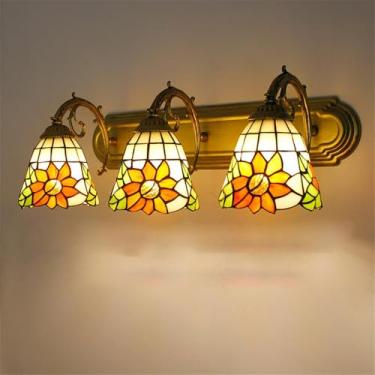 Imagem de Luminária de parede retrô americana LED de luxo e criativa para sala de estar, restaurante, quarto, escritório, casa de campo, hotel, café, bar, corredor, penteadeira, banheiro, espelho (A 3