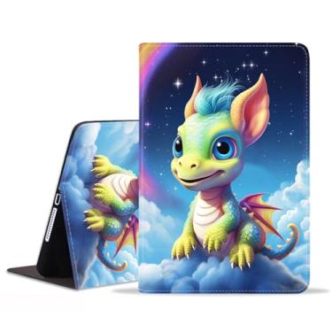 Imagem de stmedazm Capa para Samsung Galaxy Tab S10 Lite/S10 FE/S9 FE 10,9 polegadas/S9 11 polegadas, capa dobrável de couro sintético premium com hibernar/despertar automático - bebê dragão fofo