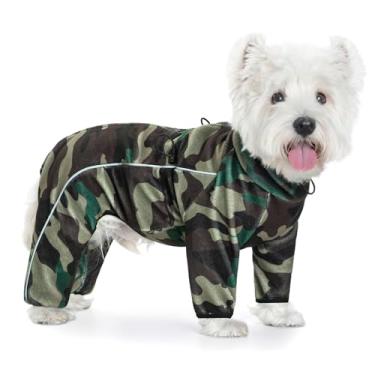 Imagem de Casaco de lã para cães pequenos e médios, macacão de pijama com pernas, à prova de vento, quente, frio, colete de corpo inteiro, roupa de neve aconchegante (camuflagem, 2GG)