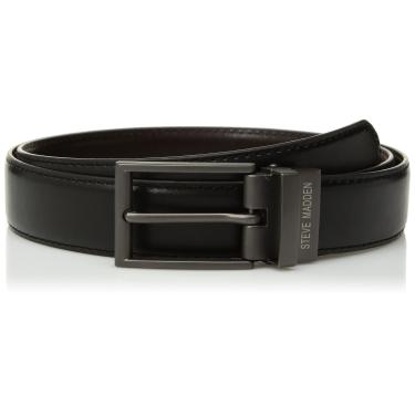 Imagem de Steve Madden Cinto de couro masculino casual todos os dias, Preto/marrom (suave), 36