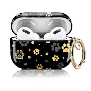 Imagem de Capa compatível com AirPod Pro 2ª/1ª geração 2023/2022/2019, capas fofas com chaveiro dourado para Air Pod Pro 2 e 1, para homens, mulheres e meninas (pata de cachorro fofa)