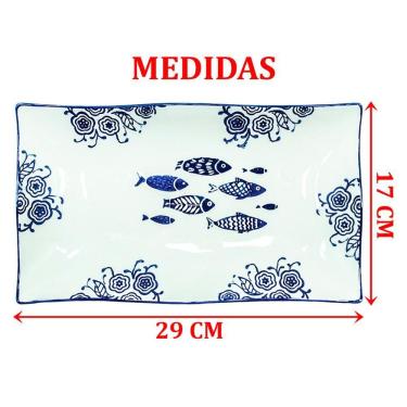 Imagem de Kit 2 Petisqueiras Bowl Grande Travessa Peixe Oceano 550ml
