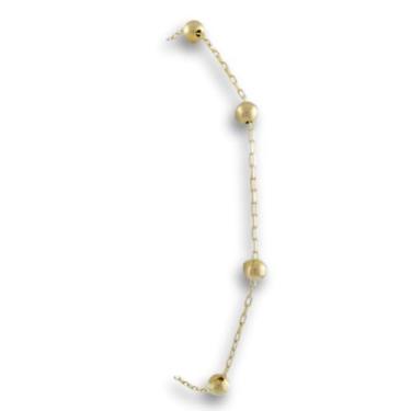 Imagem de Pulseira Feminina Bolinhas 3.0 Mm 18 Cm Ouro 18k 750 Linda 1 Cm 18 Cm