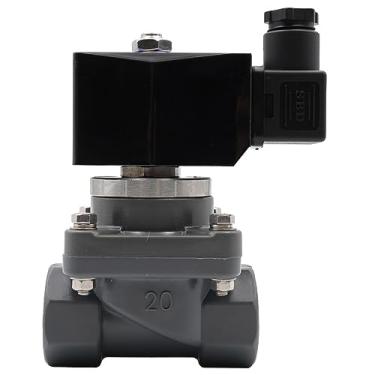 Imagem de Válvula solenoide normalmente fechada anticorrosiva UPVC/CPVC DN15-50 Proteção contra corrosão Válvula solenoide elétrica de economia de energia 0,1~6bar (G-dc 24v-upvc, 0,5 polegadas)