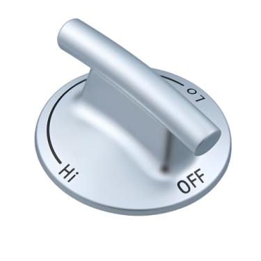 Imagem de 7733P415-60 74009554 Peças de substituição para maçanetas de fogão Jennair Maytag Kitchenaid KIP 5D01 JGC8536ADB JGC8430BDS Jenn-air Downdraft Cooktop Knob de controle de forno prata