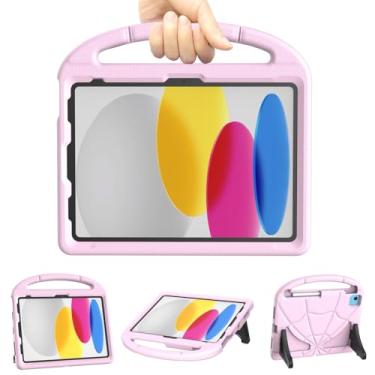 Imagem de Lainergie Capa infantil para iPad 11ª/10ª geração 2025/2022, iPad 10,9 10ª geração, leve, à prova de choque, compatível com alça e suporte para iPad de 10,9 polegadas 10ª geração 2022, rosa claro