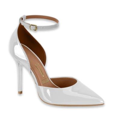 Imagem de Scarpin Feminino Vizzano Salto Alto Agulha Brilho 1421.116, Branco ver
