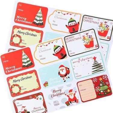 Imagem de 10 folhas/pacote de adesivos de Natal autoadesivos, adesivos de presente de Natal para presentes, envelopes, cartões, embalagens - quadrado