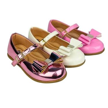 Imagem de Kit Com 3 Pares Sapatilha Infantil Menina feminina do 20 ao 34 Direto Da Fabrica Super Confortavél SPT510 (Rosê Espelhado, Branco e Rosa Bale, br_footwear_size_system, little_kid, numeric, numeric_27)