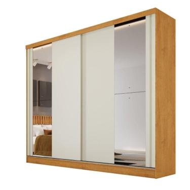 Imagem de Guarda Roupas Monterey Com Portas De Correr 2 Espelhos 100% Peroba-off White-peroba