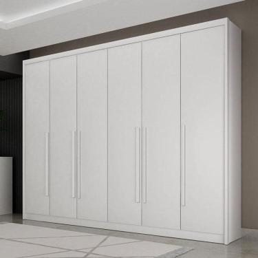 Imagem de Guarda Roupa Casal Ambiente Bragança 6 Portas 6 Gavetas Neve - Horizonte
