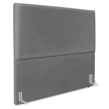 Imagem de Cabeceira Casal 140 Cm Com Frame Luna Corino Cinza Artte Cinza