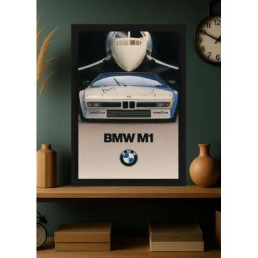 Imagem de Quadro BMW M1 com Vidro e Moldura Preta Tamanho:21cm x 30cm (A4) - Spa