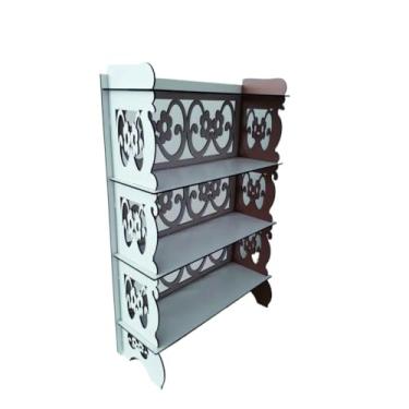 Imagem de Estante p/MESA - FLORAL/FESTA - Mdf 3mm Lembrancinhas(Branco e Crú)