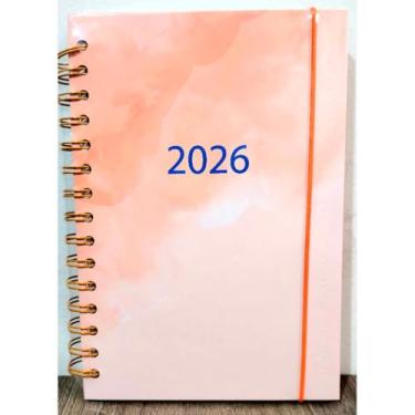 Imagem de Agenda 2026 Grande 14,5cmX21cm Datada 168 folhas Capa dura Adequado para trabalho e estudo(LARANJA)