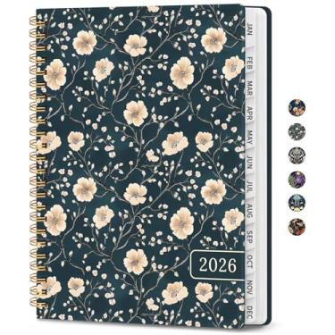 Imagem de Agenda 2026, agenda semanal e mensal para mulheres, janeiro de 2026 a dezembro de 2026 bonita agenda com abas mensais, bolso interno, encadernação em espiral, perfeita para escritório, casa, escola