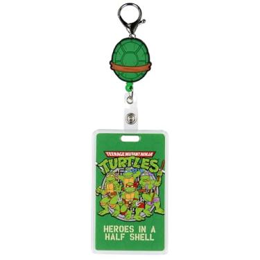 Imagem de TMNT Carretel de crachá de borracha Heroes in a Half Shell ID Badge Holder Cordão retrátil com fecho de garra de lagosta