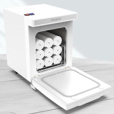Imagem de TASALON Aquecedor de toalhas 5L, caixa de armário quente, câmara interna de alumínio, bandeja removível, aquecimento rápido para massagem de salão de beleza e spa - branco