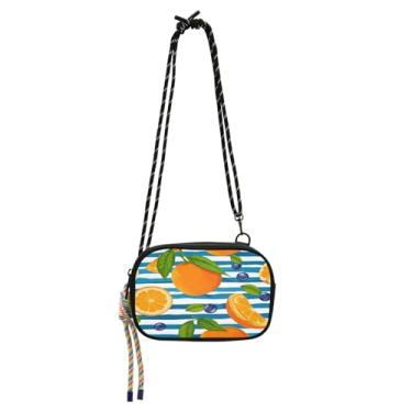 Imagem de STAYTOP Bolsa transversal pequena de laranjas e mirtilos, carteira para celular para mulheres e homens, mini bolsa de viagem - laranjas e mirtilos