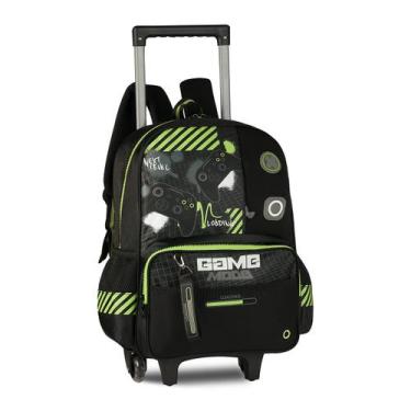 Imagem de Mochila Escolar Meninos Video Games Bolsa Infantil Rodinhas - Clio Sty