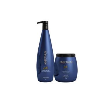 Imagem de Kit aneethun linha a shampoo, mascara 1lt