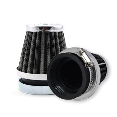 Imagem de MUYI 2 peças de filtros de ar de motocicleta de 5,4 cm redondos afunilados fixadores de filtro de admissão para bicicleta suja, quadriciclo, ciclomotor, scooter, vintage, (54 mm)