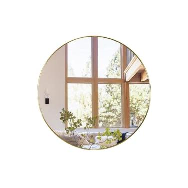 Imagem de Funerom Espelho acrílico redondo de 40 cm Espelho de banheiro moderno