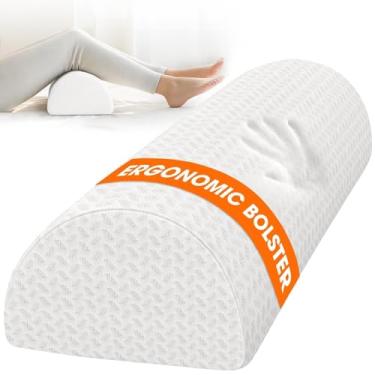 Imagem de Almofada de joelho para pessoas que dormem de lado, almofada de espuma viscoelástica meia lua para pernas, design ergonômico, almofada de elevação de cunha de joelho para dormir de lado e de trás