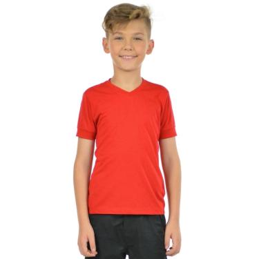 Imagem de Camiseta malha fria decote v maior infantil unissex fenomenal(sem elasticidade) Azul royal 10-Unissex