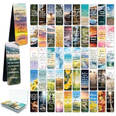 Imagem de Decorably Pacote com 50 marcadores magnéticos de 2 x 5,8 cm, 50 designs exclusivos de marcadores magnéticos para estudo da Bíblia, devocional, diário e leitura, presente