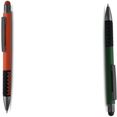 Imagem de Caneta Esferográfica Retrátil, Escrita Azul, Material Plástico, 0.5mm, Ambidestra, 1 Unidade Moderna para estudos (Laranja e Verde;)