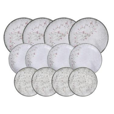 Imagem de Jogo De Pratos Tramontina Floralis Em Porcelana Decorada 12 Peças