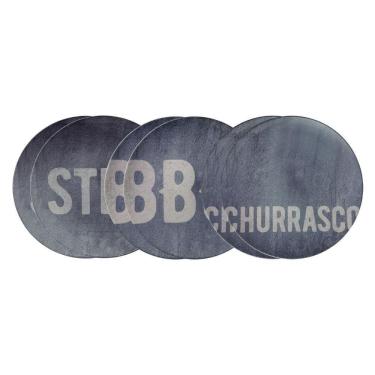 Imagem de Kit Prato Raso Tramontina Churrasco Stone Em Porcelana 28 Cm 06 Peças Tramontina