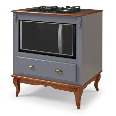 Imagem de Balcão Cooktop Com 1 Gaveta E 1 Nicho Hannover - M560716 Cor Laca - Cinza