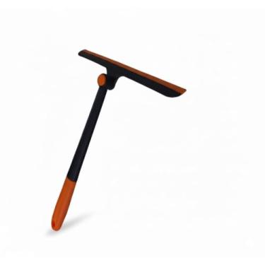 Imagem de Rodo Limpa Vidros e Box de Banheiro Articulado – Silicone de Alta Performance – Laranja e Preto