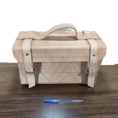 Imagem de Porta Ferramentas Couro Crú Grosso Perfeita 33x25x13cm 1,2kg