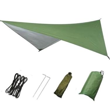 Imagem de Lona de toldo de acampamento durável à prova d'água leve para uso multiuso de tenda ao ar livre (Cáqui escuro, 300 x 300 cm)