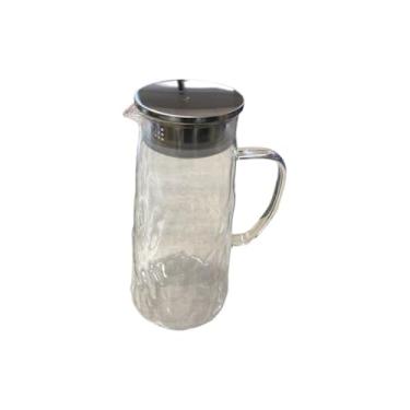 Imagem de Jarra de Vidro com Tampa Hermética, 1,5L, Transparente, Aço Inox, 23,5cm Altura