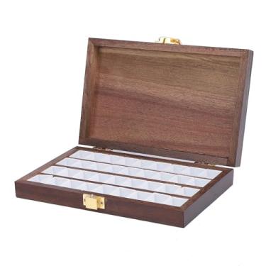 Imagem de Yinhing Paleta de Bandeja de Aquarela Com 36 Poços de Madeira de Nogueira Bandeja de Mistura de Aquarela Com Tampa para Viagens Paleta de Mistura de Tinta Portátil para Artistas