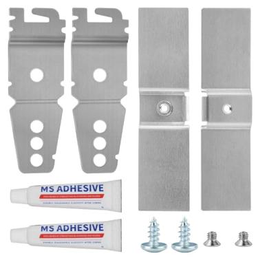 Imagem de Kit de suporte de montagem de máquina de lavar louça de granito para bancada de granito, suporte de montagem de lava-louças sob o balcão 8269145, clipes de montagem de lava-louças com cola e parafusos