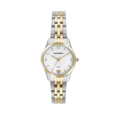 Imagem de Kit Relógio Mondaine Prata e Dourado Feminino 32795LPMKBE3K1-Feminino