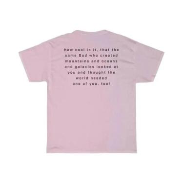 Imagem de Camiseta Cristã Feminina Solta De Manga Curta Com Estampa Inspiradora 