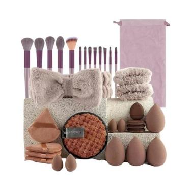 Imagem de Conjunto De Pincéis De Maquiagem Profissionais Macios E Fluffy 8/34PCS